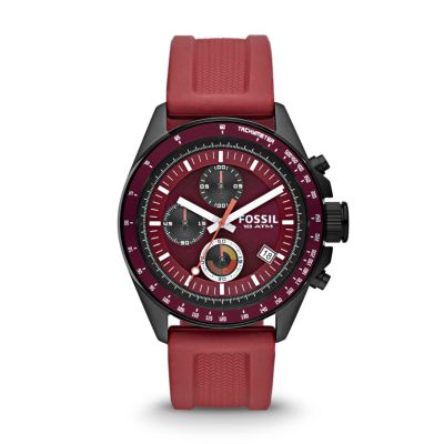  Decker Chronograph Silicone Watch - Burgundy 