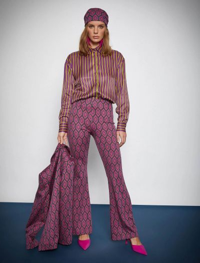 Striped satin blouse