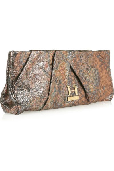 Кожена чанта в златисто